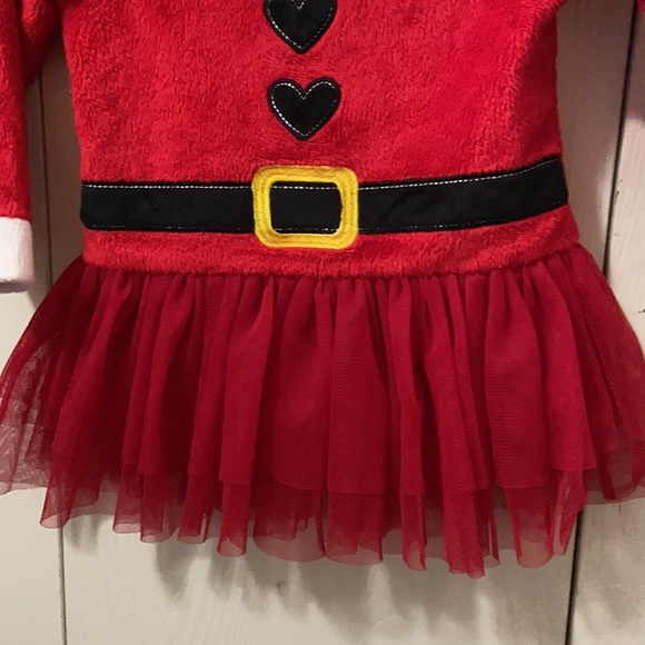 George Santa Dress with Tulle Skirt and Fuzzy Headband - Picture 2 of 8
